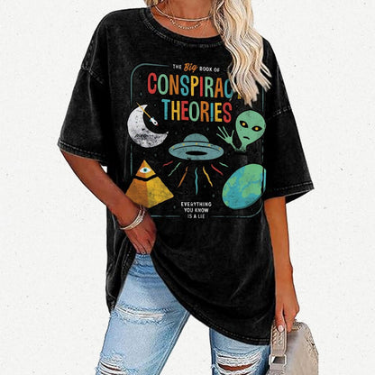 The Big Book Of Conspiracy Theories Vintage Distressed T-shirt