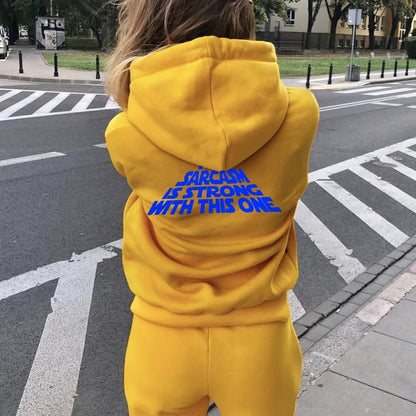 The Sarcasm Is Strong With This One Printed Back Unisex Cotton Hoodie