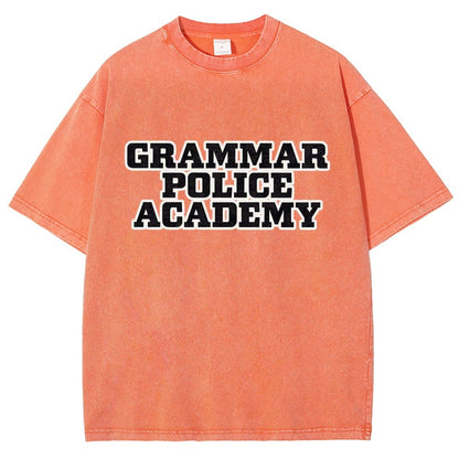 Grammar Police Academy Vintage Distressed T-shirt