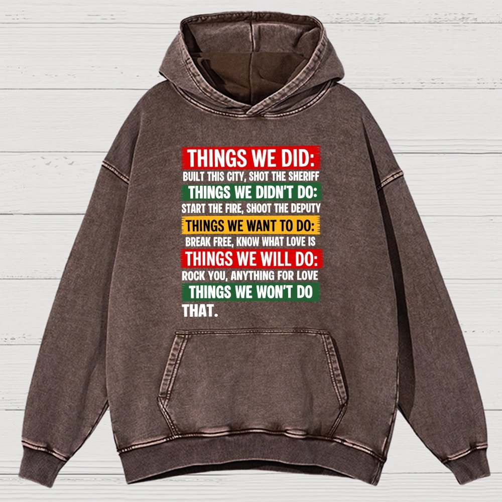 Things We Did Vintage Distressed Hoodie