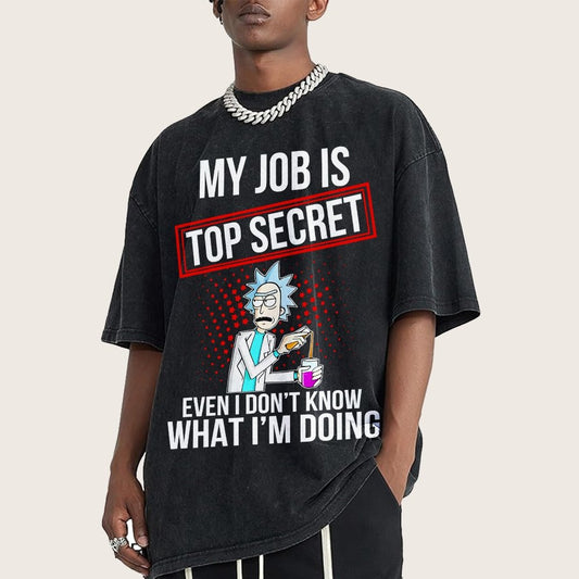 My Job Istop Secret Vintage Distressed T-shirt