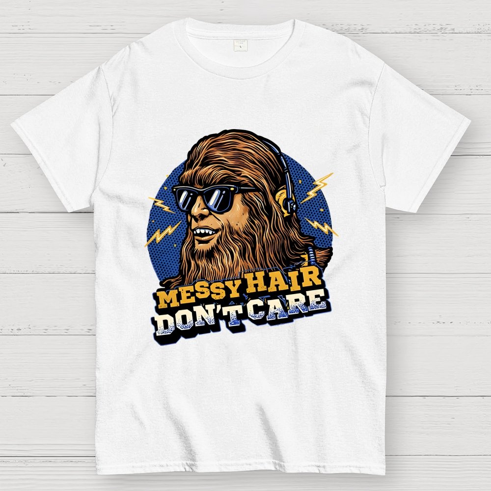 Messy Hair Don't Care Geek T-Shirt