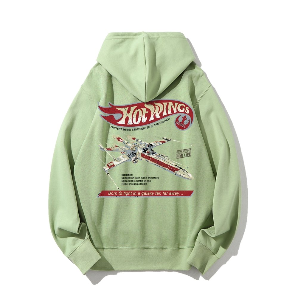 Hot Wings Rebel Printed Back Unisex Cotton Hoodie