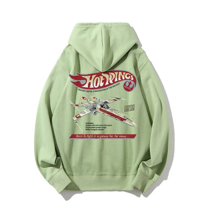 Hot Wings Rebel Printed Back Unisex Cotton Hoodie