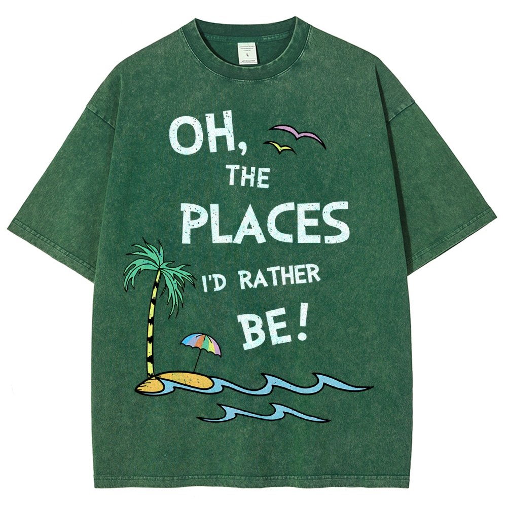 Oh the Places I'd Rather Be Vintage Distressed T-shirt
