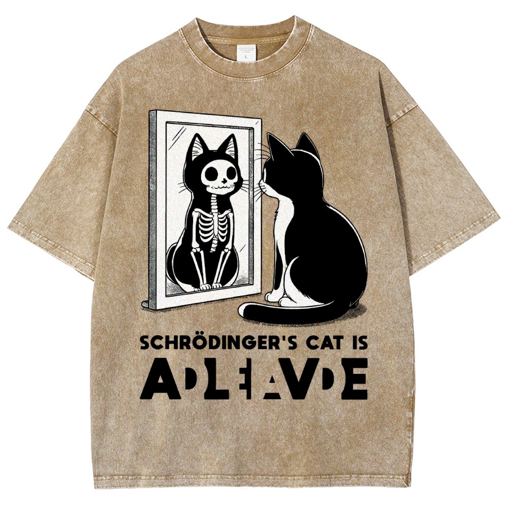 Schrödinger's Cat Alive Dead Vintage Distressed T-shirt