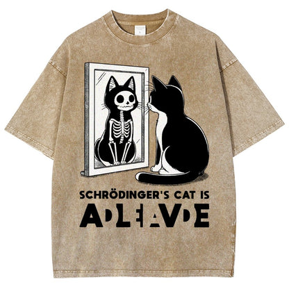 Schrödinger's Cat Alive Dead Vintage Distressed T-shirt