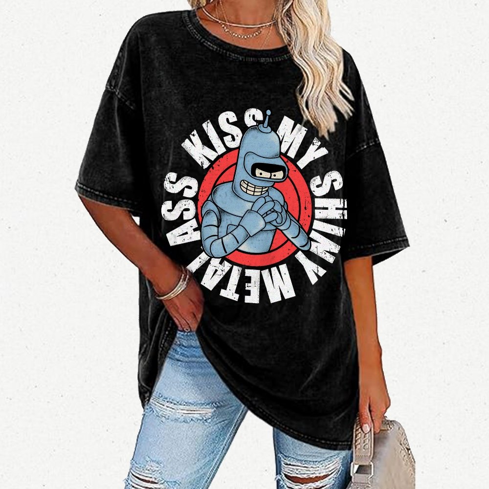 Kiss My Shiny Vintage Distressed T-shirt