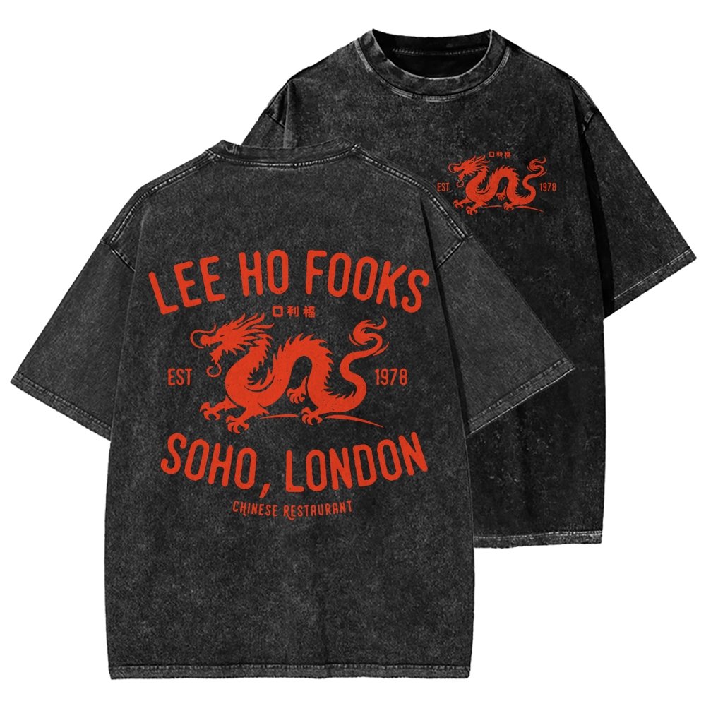 Lee Ho Fooks Front And Back Printing Washed T-shirt