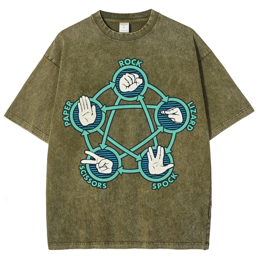 Rock Paper Scissors Lizard Spock Vintage Distressed T-shirt