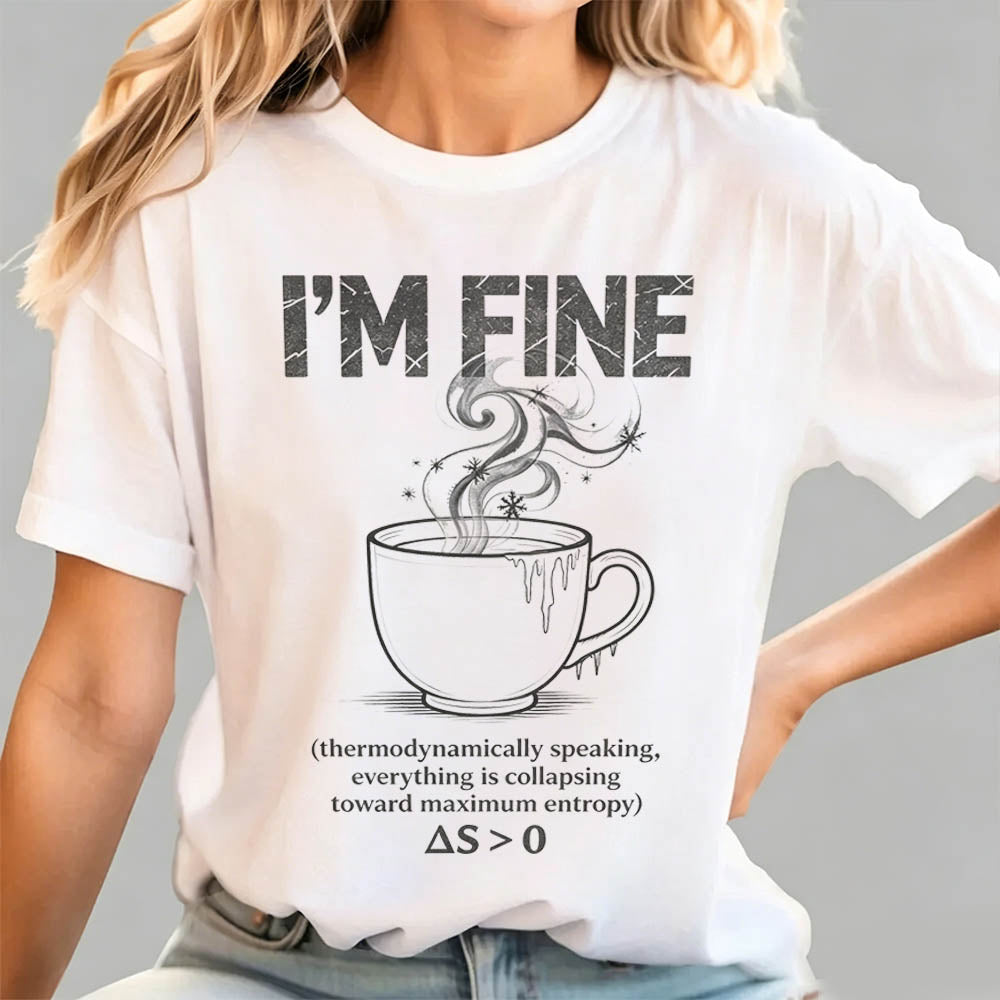 I'm Fine Thermodynamically Speaking Physics Humor Graphic Tee