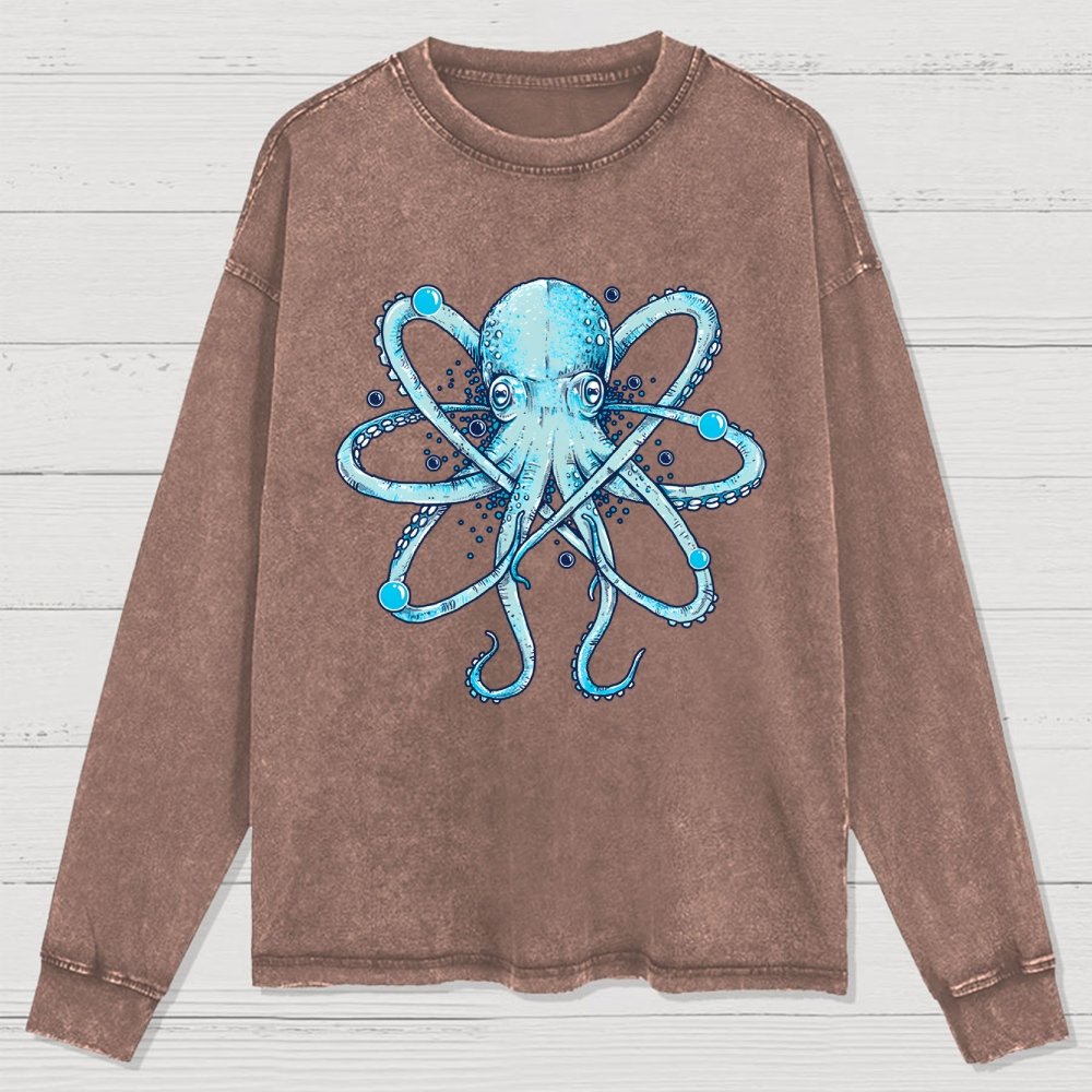 Atomic Octopus Washed Long Sleeve Tee