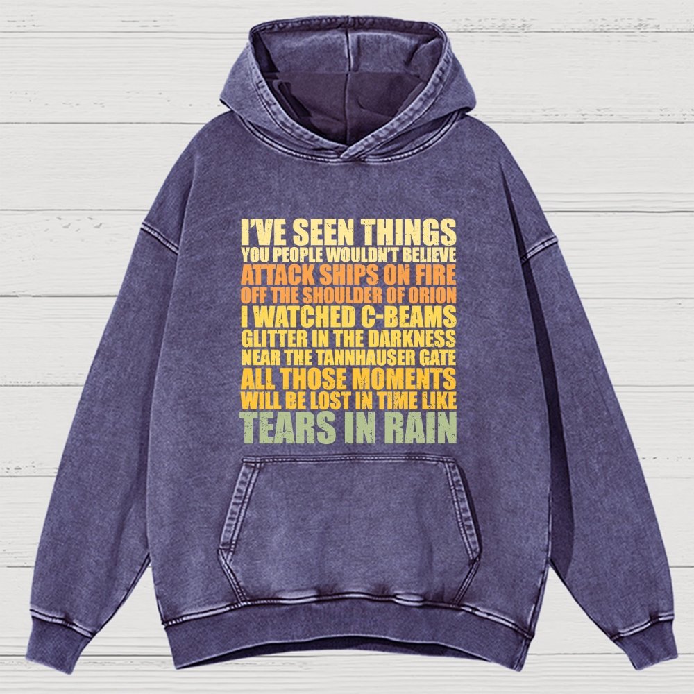 Tears In Rain Vintage Distressed Hoodie