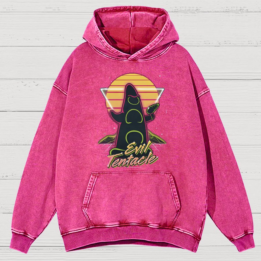 Retro Evil Tentacle Nerdy Vintage Distressed Hoodie