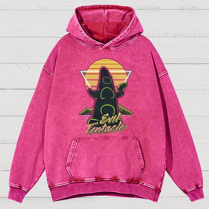 Retro Evil Tentacle Nerdy Vintage Distressed Hoodie