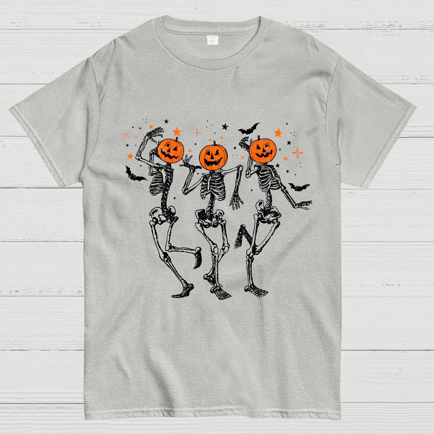 Dancing Skeleton Pumpkin Geeky T-Shirt
