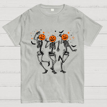 Dancing Skeleton Pumpkin Geeky T-Shirt