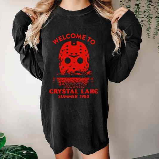 Welcome To Crystal Lake Washed Long Sleeve Tee