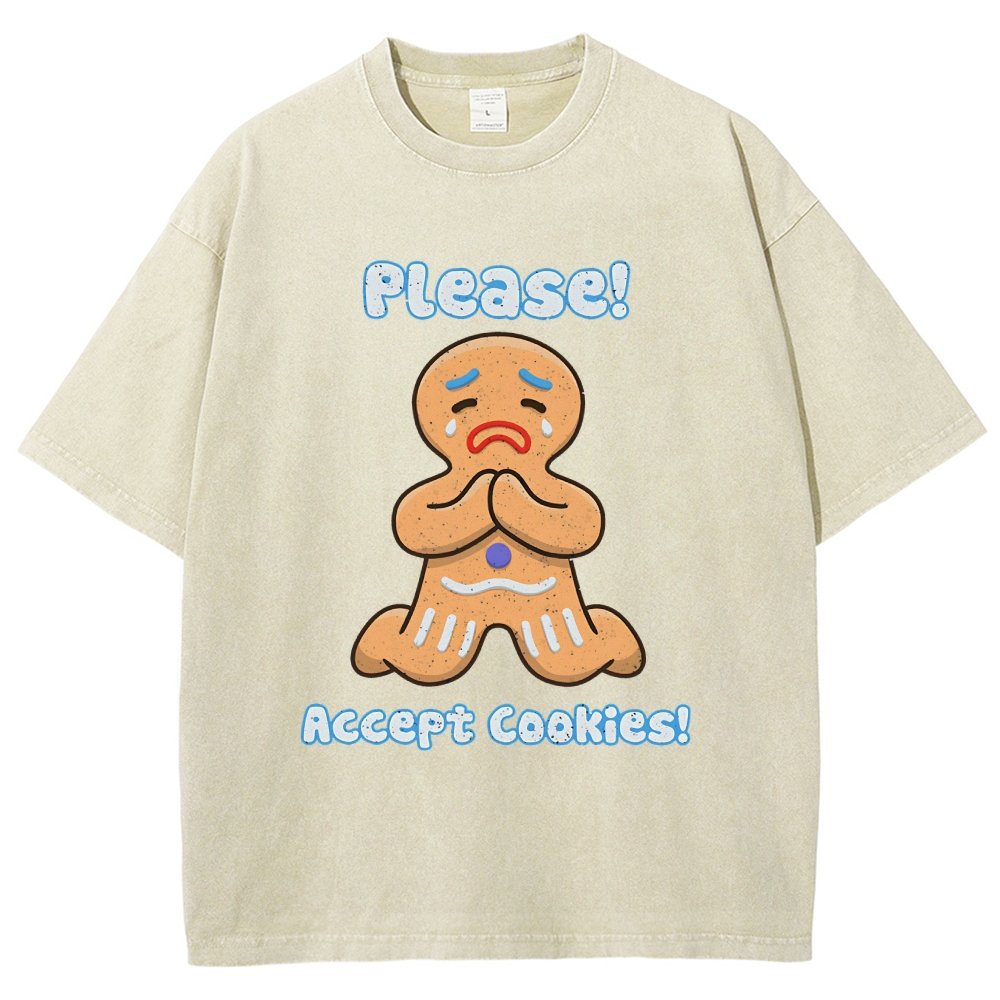 Please! Accept Cookies! Vintage Distressed T-shirt
