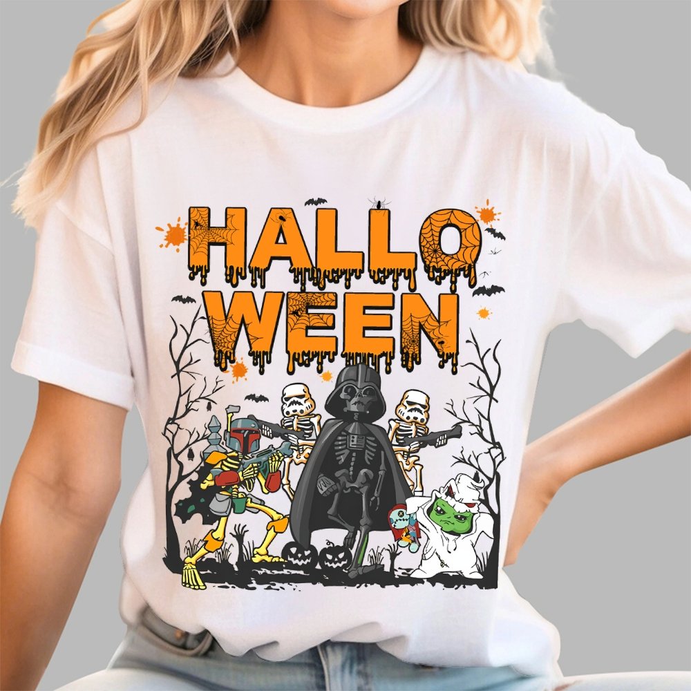 Star Battles Skull Ghost Halloween Unisex Geek T-Shirt