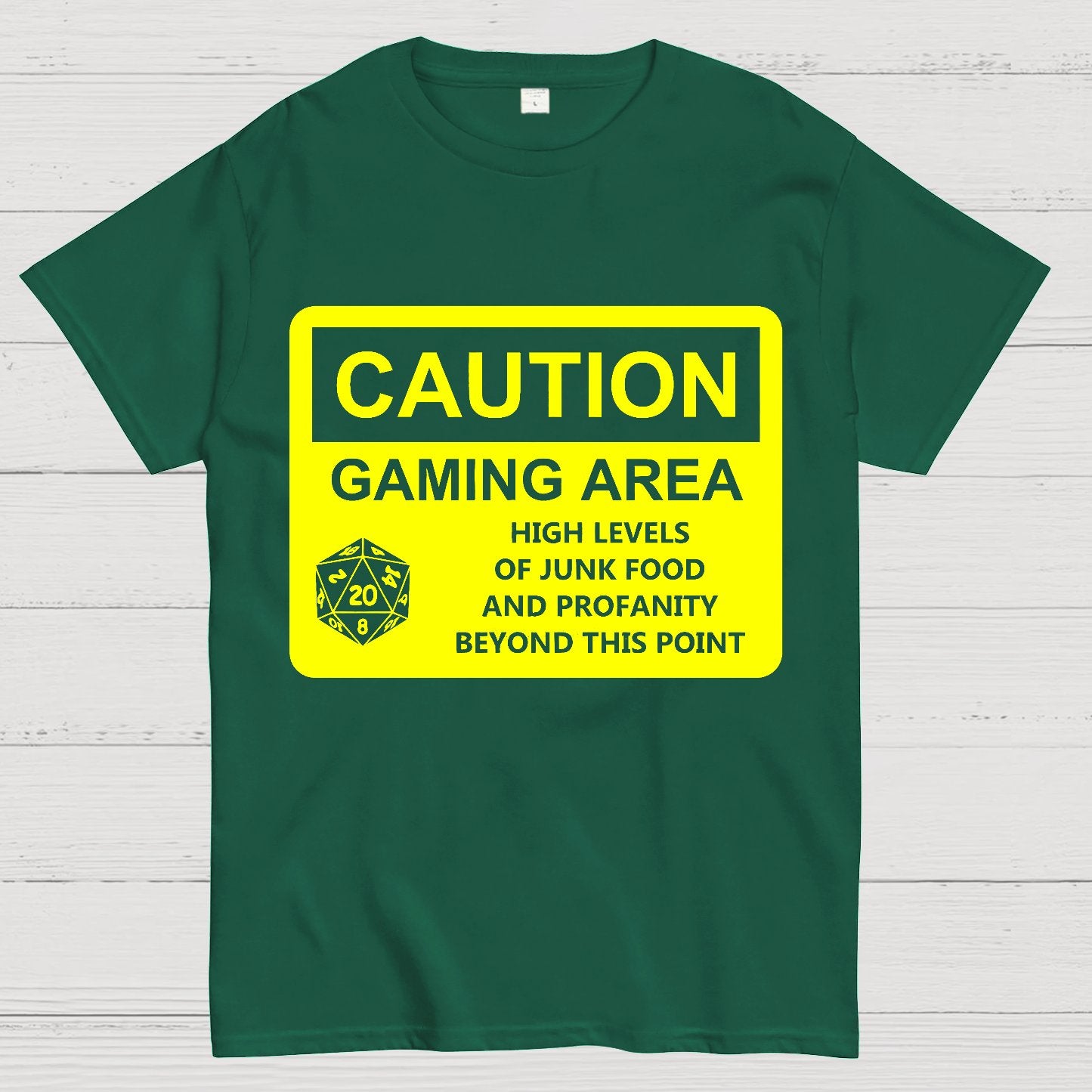 CAUTION GAMING AREA Geek T-Shirt
