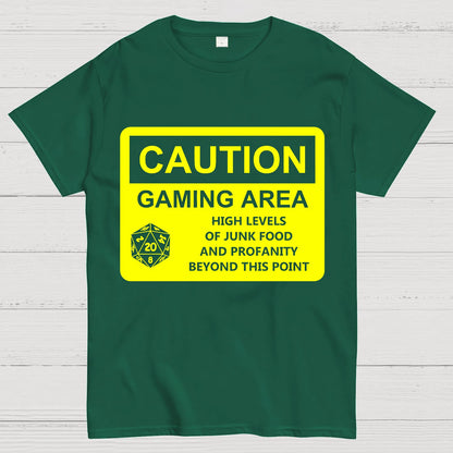 CAUTION GAMING AREA Geek T-Shirt