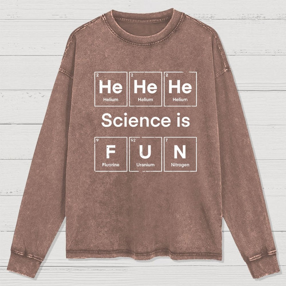Science Is Fun Washed Long Sleeve Tee