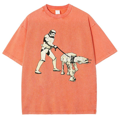 Empire Robot Dog-Planet Battles Vintage Distressed T-shirt