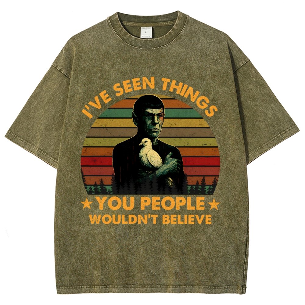 I've Seen Things Sci-Fi Quote Mashup Vintage Distressed T-shirt