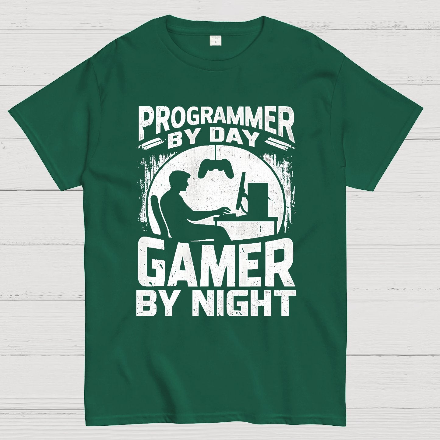 Programmer By Day Gamer By Night Computer Programming T-Shirt