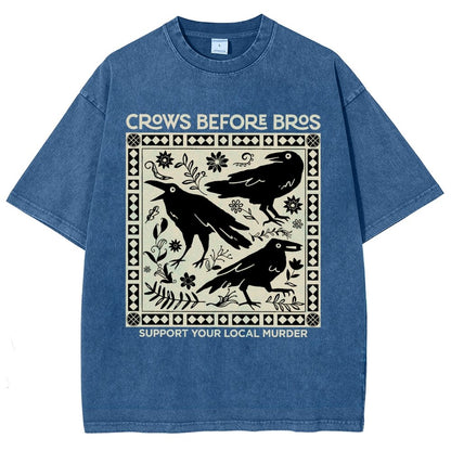 Crows Before Bros Vintage Distressed T-shirt