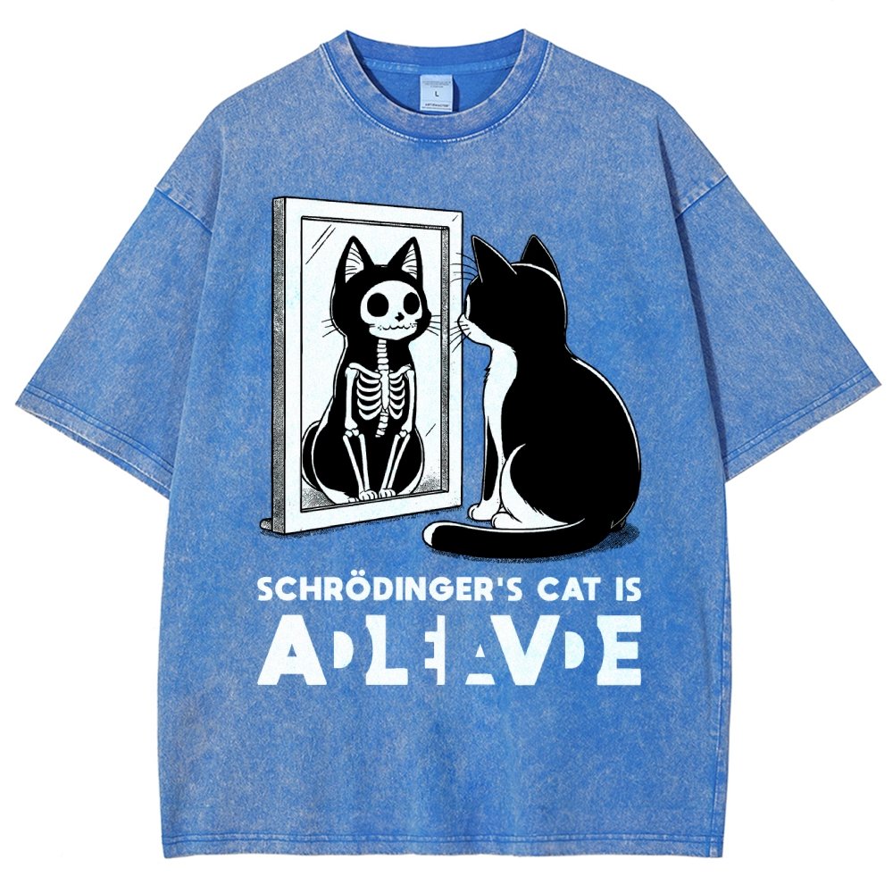 Schrödinger's Cat Alive Dead Vintage Distressed T-shirt