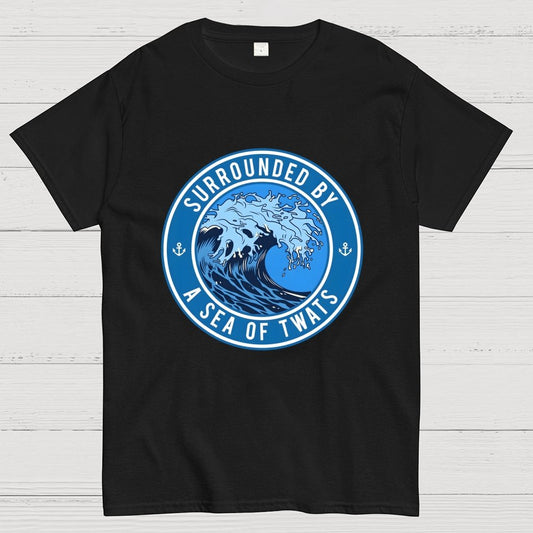Surrounded by a sea of twats Unisex Geek T-Shirt