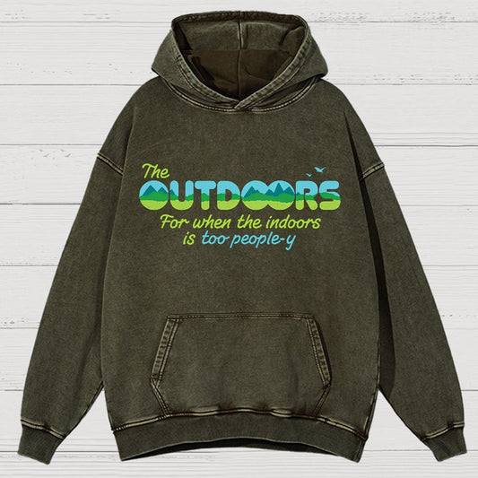 Because The Indoors Is Too People-Y Vintage Distressed Hoodie