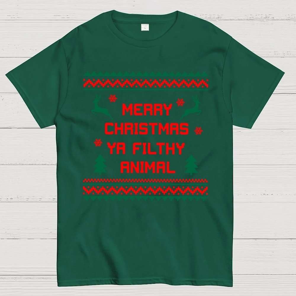Merry Christmas Ya Filthy Animal  funny Geek T-Shirt