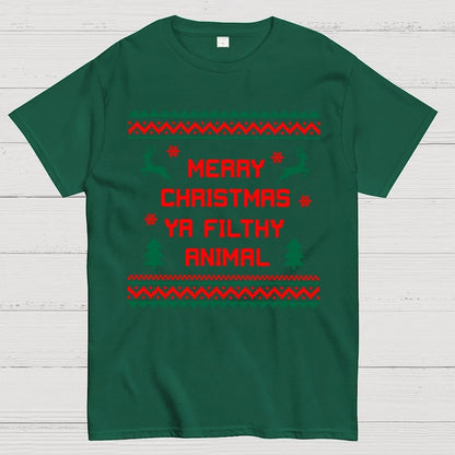Merry Christmas Ya Filthy Animal  funny Geek T-Shirt