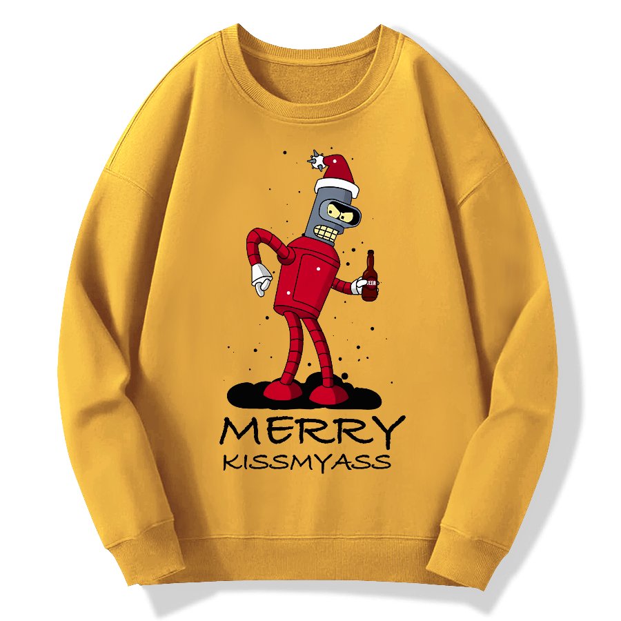 Merry Kissmyass Geek Cotton Sweatshirt