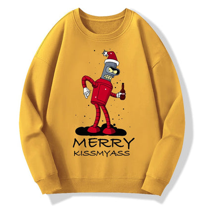 Merry Kissmyass Geek Cotton Sweatshirt