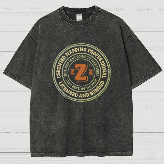 Certified Napping Professional Vintage Distressed T-shirt