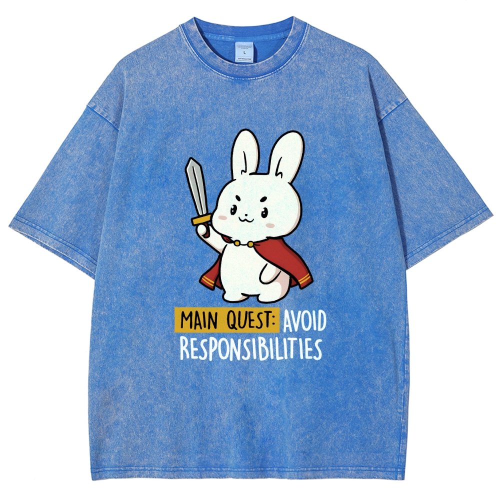 Main Quest Avoid Responsibilities Vintage Distressed T-shirt