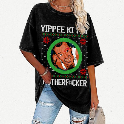 Yippee Ki Yay Motherf Cker Vintage Distressed T-shirt