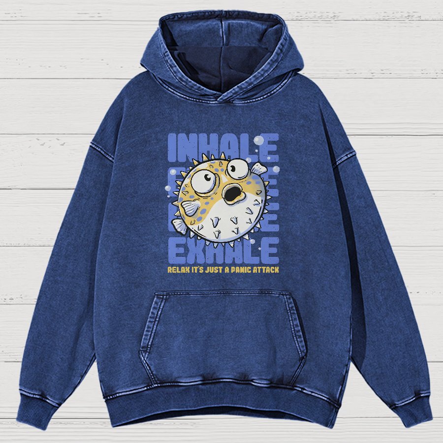 Just a Panic Attack - Funny Fish Sarcasm Vintage Distressed Hoodie