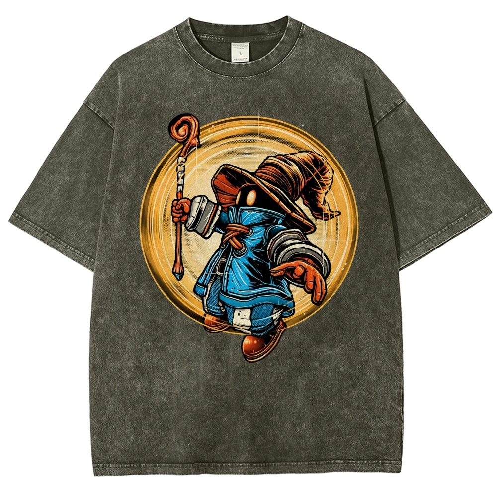 The Black Mage Vintage Distressed T-shirt