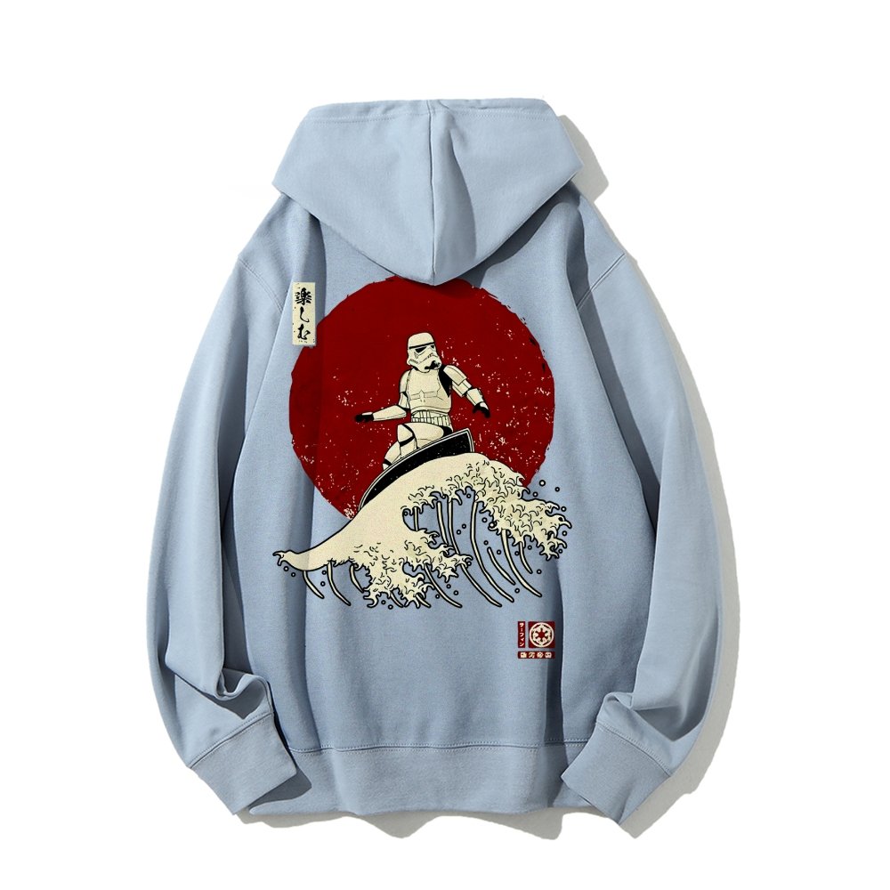 Cosmic Wave Printed Back Unisex Cotton Hoodie