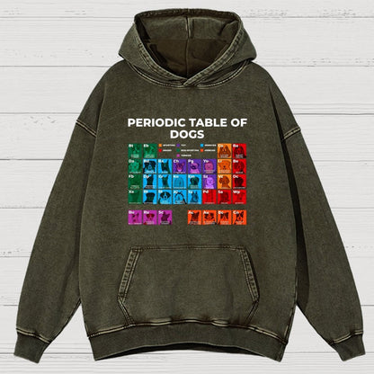 Periodic Table of Dogs  Dog Lover  Funny Science Vintage Distressed Hoodie