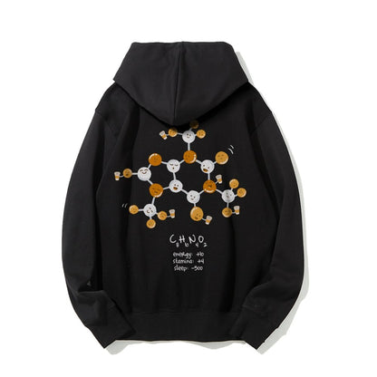 Caffeine Power Up Printed Back Unisex Cotton Hoodie