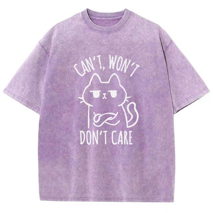 Can't Won't Don't Care Vintage Distressed T-shirt