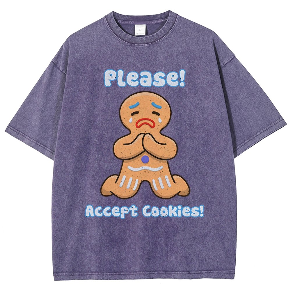 Please! Accept Cookies! Vintage Distressed T-shirt