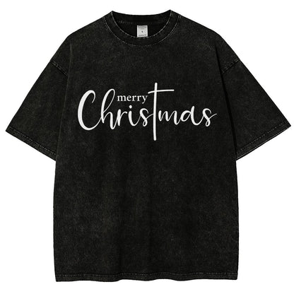 Merry Christmas .Christmas Cross Vintage Distressed T-shirt