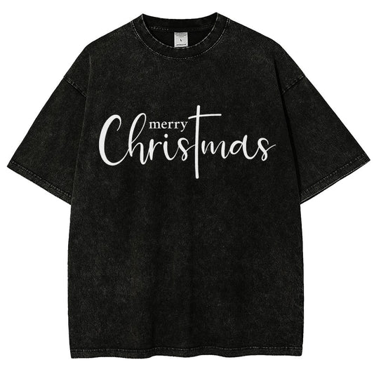 Merry Christmas .Christmas Cross Vintage Distressed T-shirt